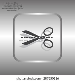 Scissors icon, vector illustration. Flat design style