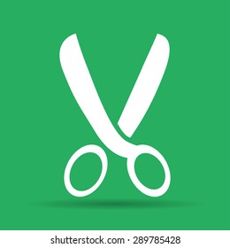 Scissors icon. Vector illustration.  Flat design style