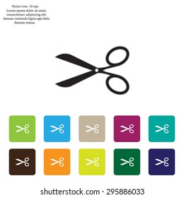 Scissors icon, vector illustration. Flat design style