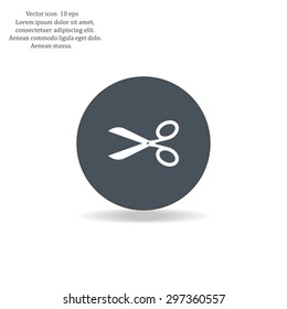 Scissors icon, vector illustration. Flat design style