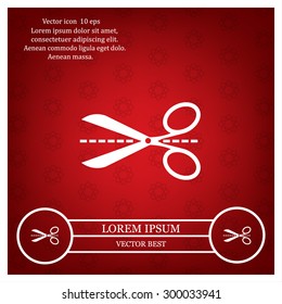 Scissors icon, vector illustration. Flat design style