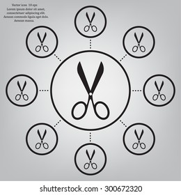 Scissors icon, vector illustration. Flat design style