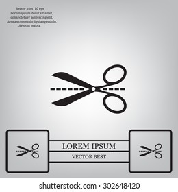 Scissors icon, vector illustration. Flat design style