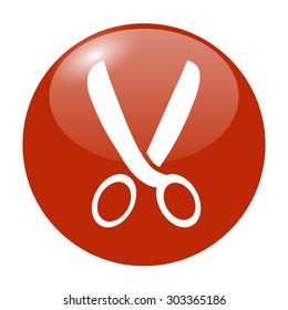 Scissors icon. Vector illustration.  Flat design style