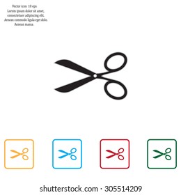 Scissors icon, vector illustration. Flat design style