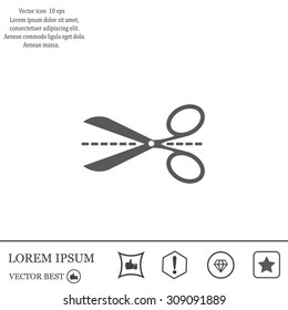 Scissors icon, vector illustration. Flat design style