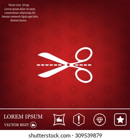 Scissors icon, vector illustration. Flat design style