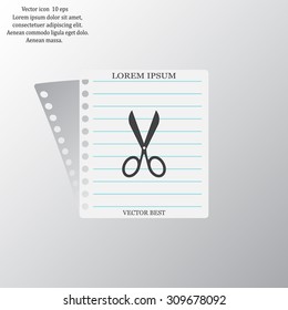 Scissors icon, vector illustration. Flat design style
