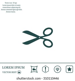 Scissors icon, vector illustration. Flat design style