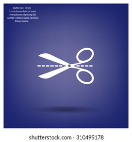 Scissors icon, vector illustration. Flat design style