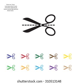 Scissors icon, vector illustration. Flat design style