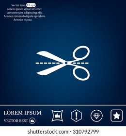 Scissors icon, vector illustration. Flat design style