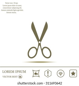 Scissors icon, vector illustration. Flat design style