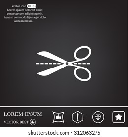 Scissors icon, vector illustration. Flat design style