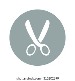 Scissors icon. Vector illustration.  Flat design style