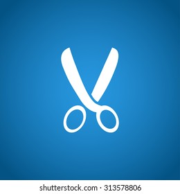 Scissors icon. Vector illustration.  Flat design style