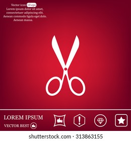 Scissors icon, vector illustration. Flat design style