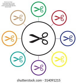 Scissors icon, vector illustration. Flat design style