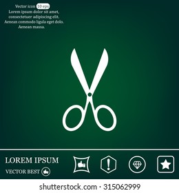 Scissors icon, vector illustration. Flat design style