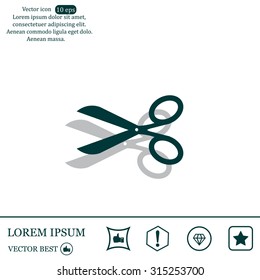 Scissors icon, vector illustration. Flat design style
