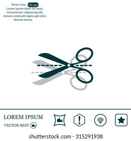 Scissors icon, vector illustration. Flat design style