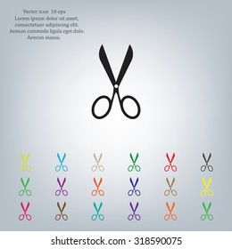 Scissors icon, vector illustration. Flat design style