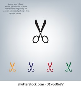 Scissors icon, vector illustration. Flat design style