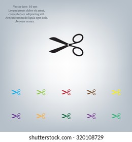 Scissors icon, vector illustration. Flat design style