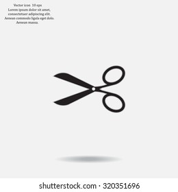 Scissors icon, vector illustration. Flat design style