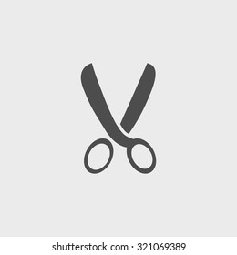 Scissors icon. Vector illustration.  Flat design style