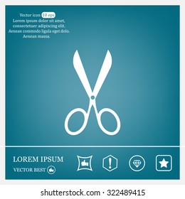 Scissors icon, vector illustration. Flat design style