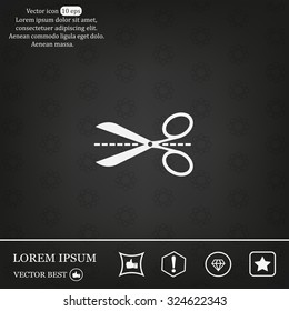 Scissors icon, vector illustration. Flat design style