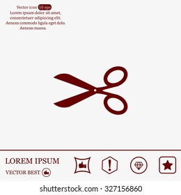 Scissors icon, vector illustration. Flat design style