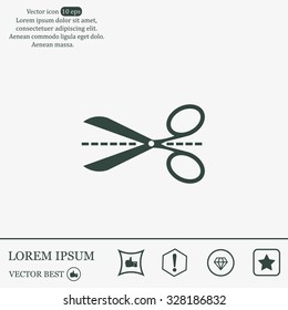 Scissors icon, vector illustration. Flat design style
