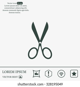 Scissors icon, vector illustration. Flat design style