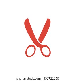 Scissors icon. Vector illustration.  Flat design style
