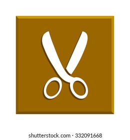 Scissors icon. Vector illustration.  Flat design style