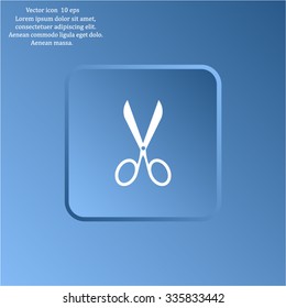 Scissors icon, vector illustration. Flat design style