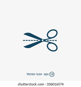 Scissors icon, vector illustration. Flat design style