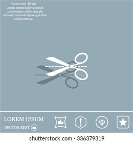 Scissors icon, vector illustration. Flat design style