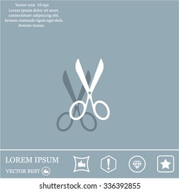 Scissors icon, vector illustration. Flat design style