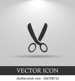 Scissors icon. Vector illustration.  Flat design style