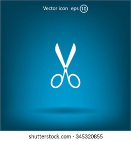 Scissors icon, vector illustration. Flat design style