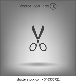 Scissors icon, vector illustration. Flat design style