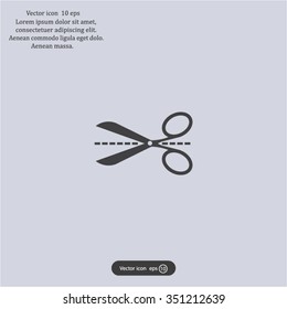 Scissors icon, vector illustration. Flat design style