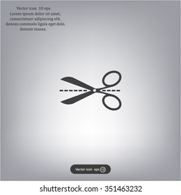 Scissors icon, vector illustration. Flat design style