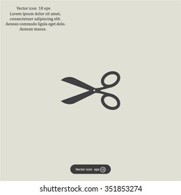 Scissors icon, vector illustration. Flat design style