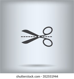 Scissors icon, vector illustration. Flat design style
