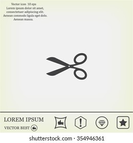 Scissors icon, vector illustration. Flat design style
