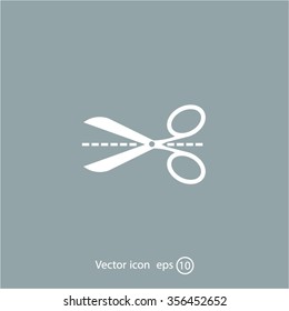 Scissors icon, vector illustration. Flat design style